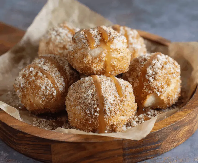 Delicious Air Fryer Apple Pie Bombs with golden crust and cinnamon-spiced apple filling, perfect for a sweet snack or dessert.
