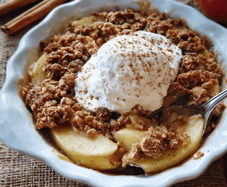 Delicious homemade apple casserole topped with golden crumble, perfect for fall desserts and family gatherings.