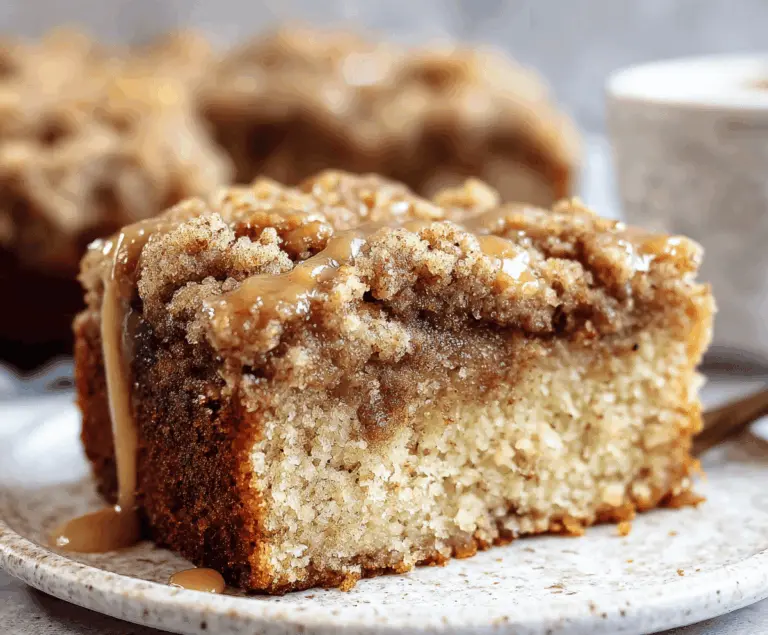 Delicious banana crumb coffee cake topped with crunchy streusel topping, perfect for breakfast or dessert.