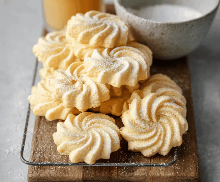 Delicious homemade butter cookies on a plate, perfect for snacking or gifting