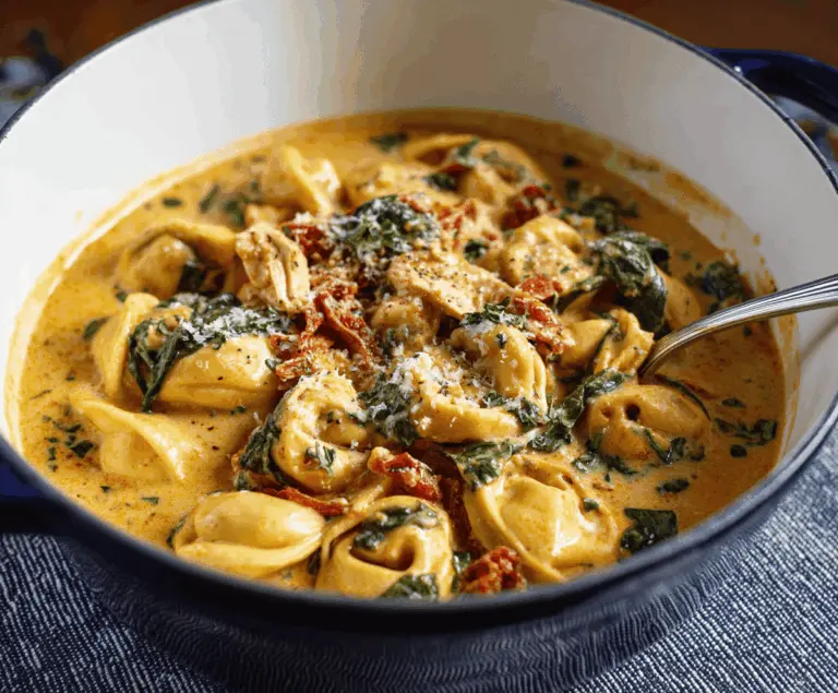 Delicious Marry Me Tortellini pasta dish with fresh herbs and melted cheese, perfect for a romantic dinner