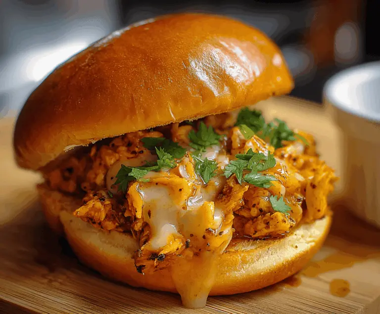 Spicy Cajun Chicken Sloppy Joes served on a bun with fresh toppings, ready to enjoy.