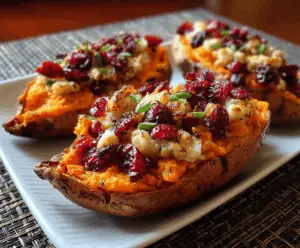 Cranberry Apple Twice-Baked Sweet Potatoes