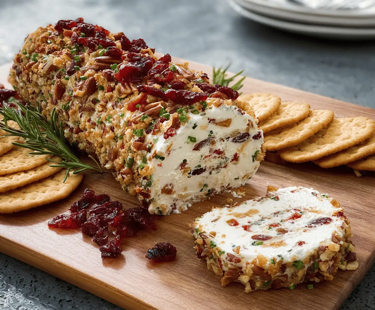 Easy Cranberry Pecan Cheese Log