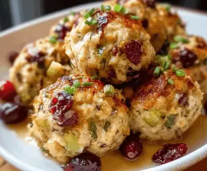 Cranberry Turkey Stuffing Balls