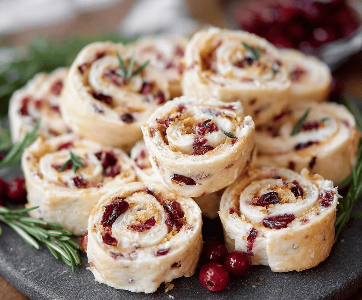 Easy Christmas Cranberry Pinwheels