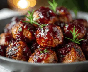 Harvest Turkey Meatballs with Cranberry Glaze