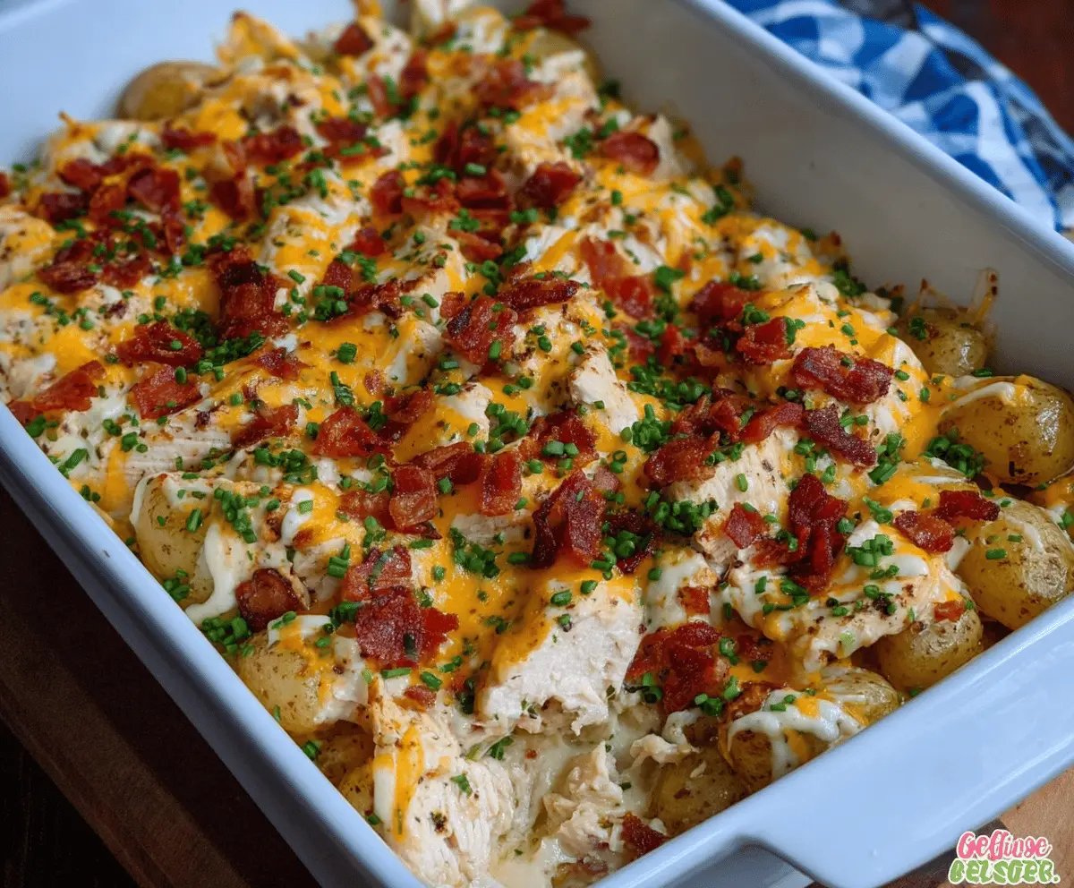 Easy Loaded Potato Ranch Chicken Casserole