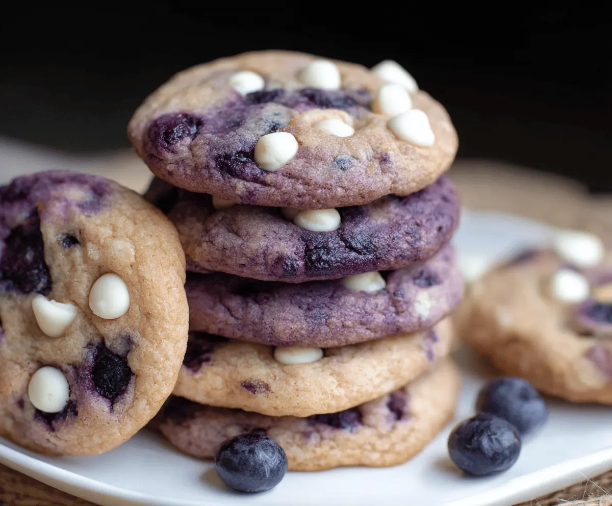 Bakery-Style Blueberry White Chocolate Chip Cookies