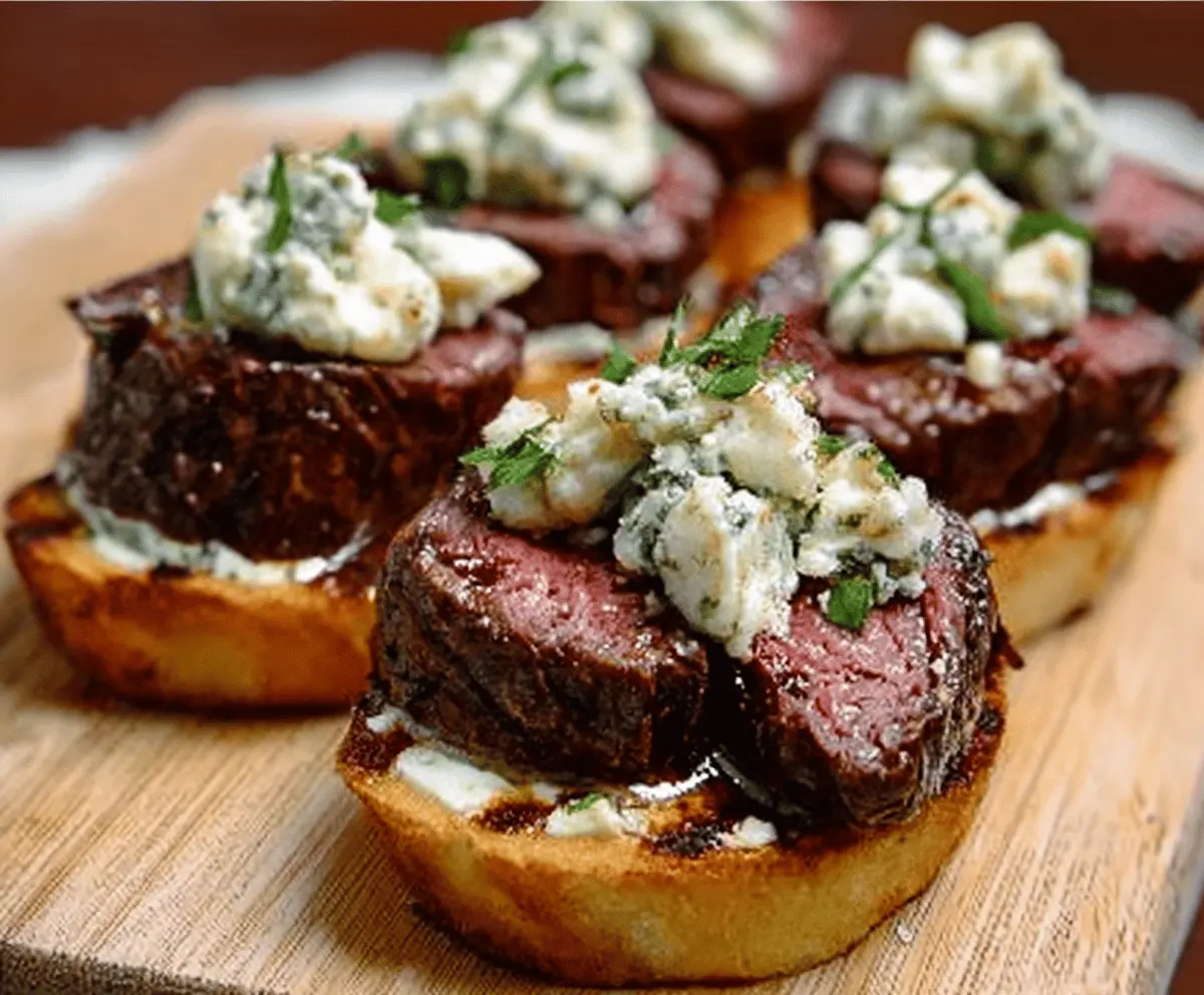 Easy Beef Tenderloin Gorgonzola Crostini