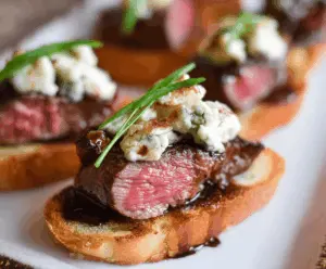 Beef Tenderloin Gorgonzola Crostini