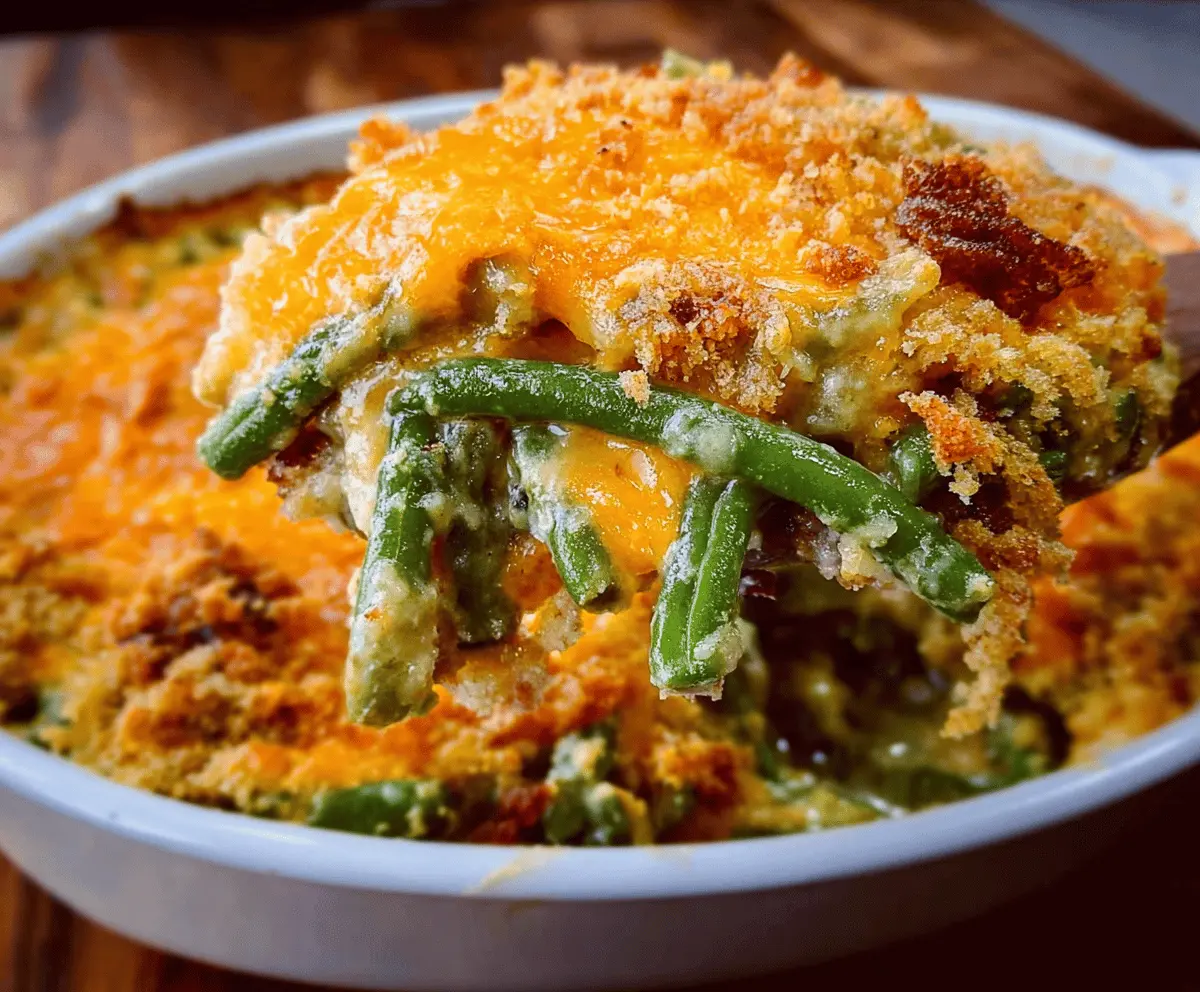 Easy Cheddar Bay Green Bean Casserole