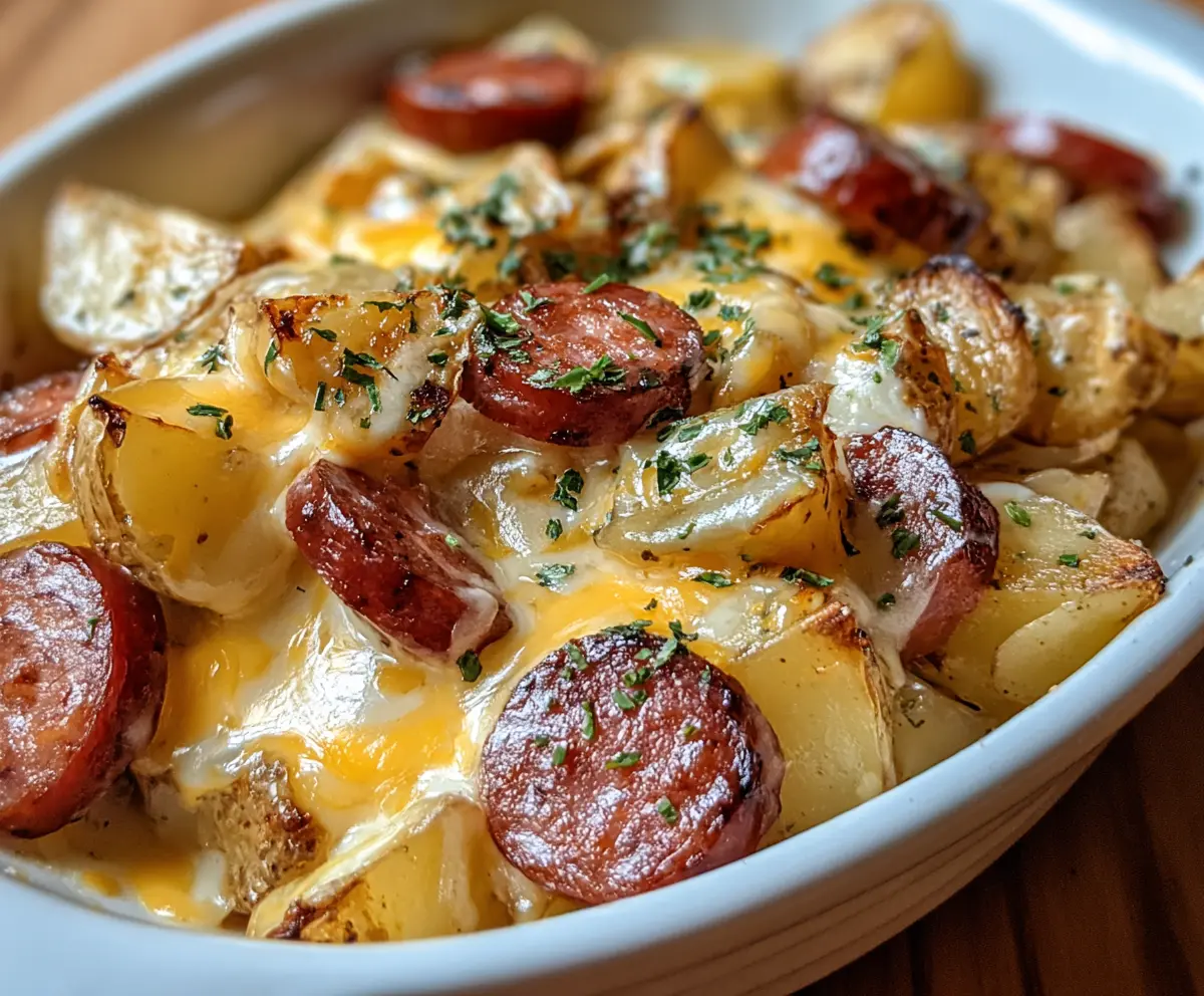 Cheesy Ranch Potatoes with Smoked Sausage