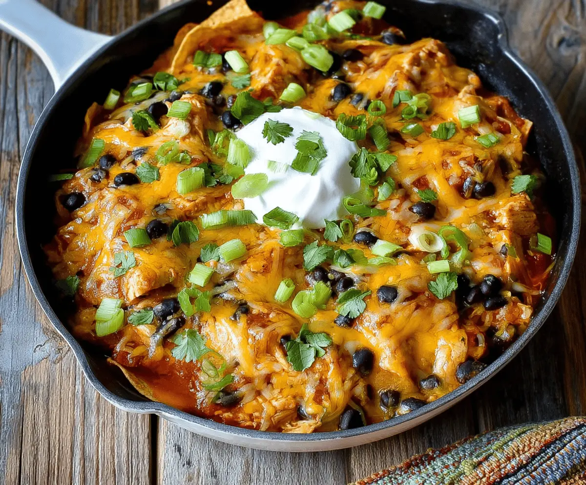 Easy Chicken Black Bean Enchilada Skillet