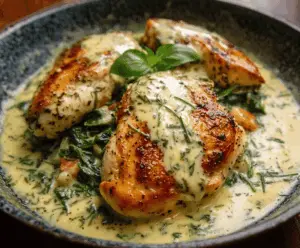 Chicken in Basil Cream Sauce