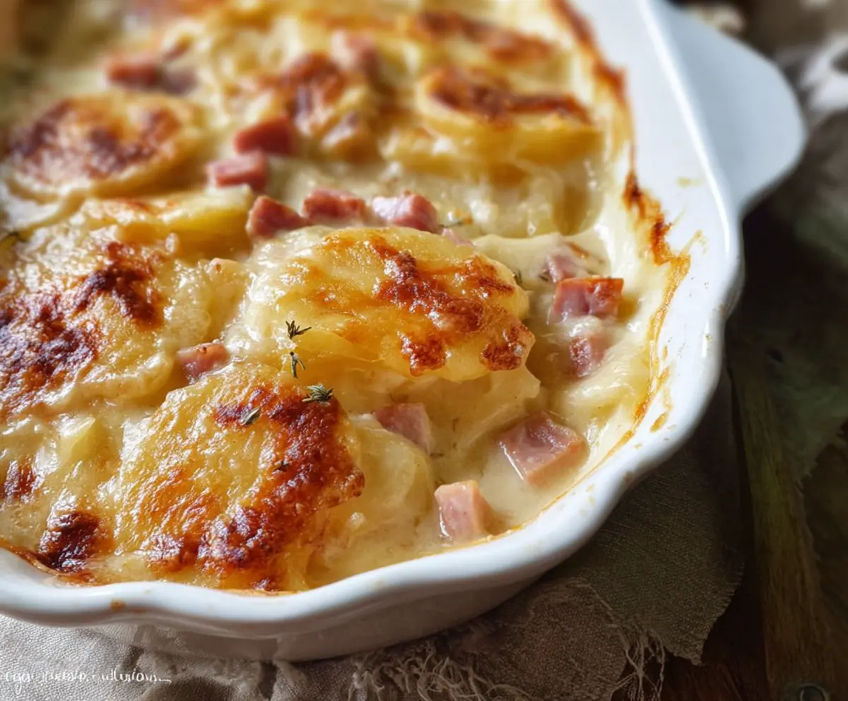 Creamy Classic Scalloped Potatoes with Ham