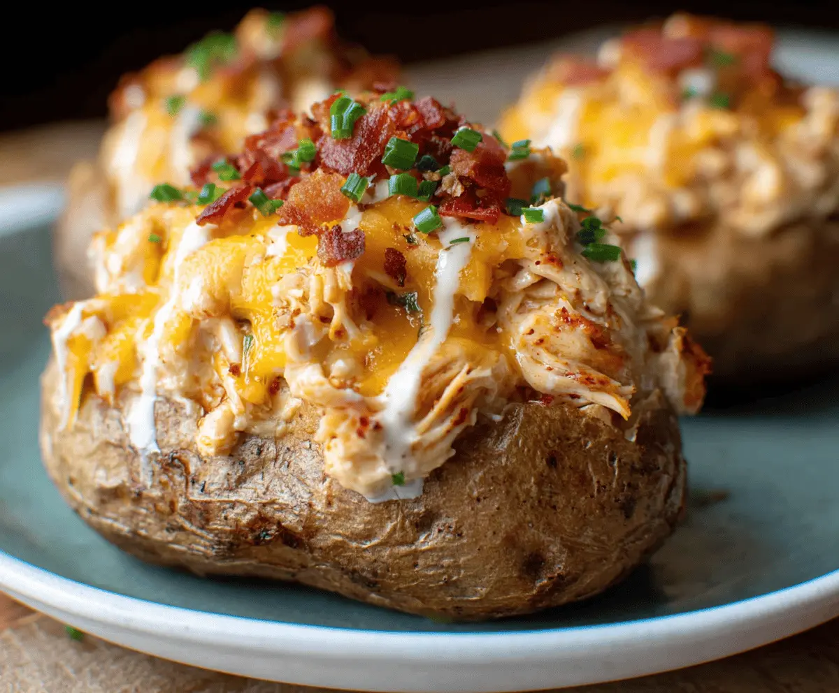 Easy Crack Chicken Stuffed Potatoes