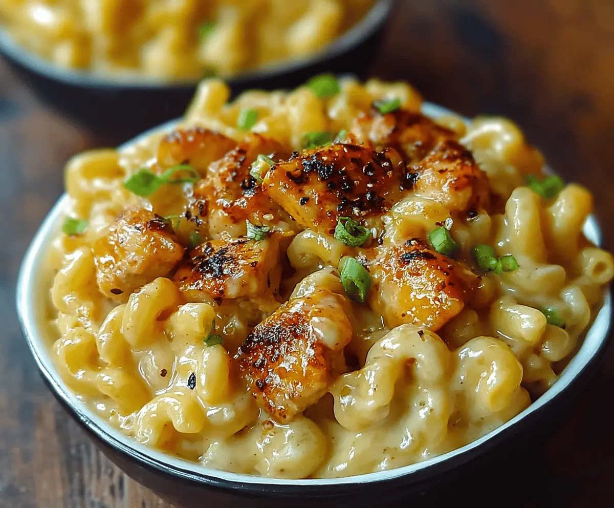 Creamy Honey Pepper Chicken Mac Cheese
