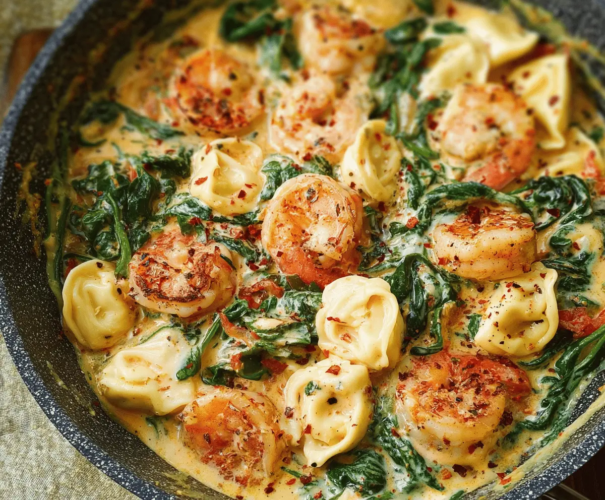 Creamy Shrimp Spinach Tortellini