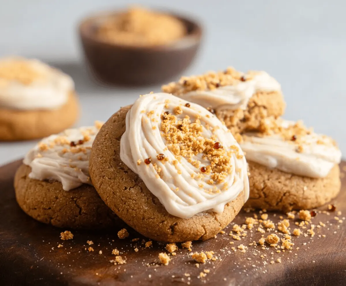 Deliciously decorated CRUMBL gingerbread cookies with festive icing and sprinkles.