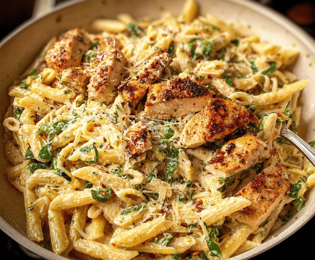 Easy Garlic Parmesan Chicken Pasta