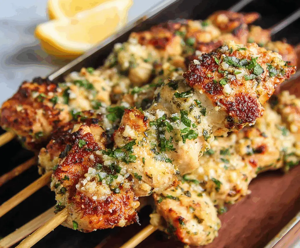 Garlic Parmesan Chicken Skewers