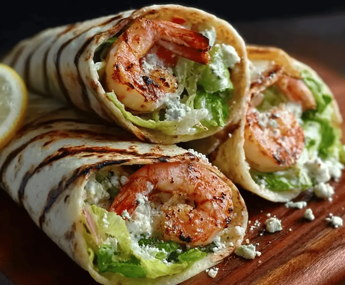 Easy Grilled Shrimp Caesar Wraps