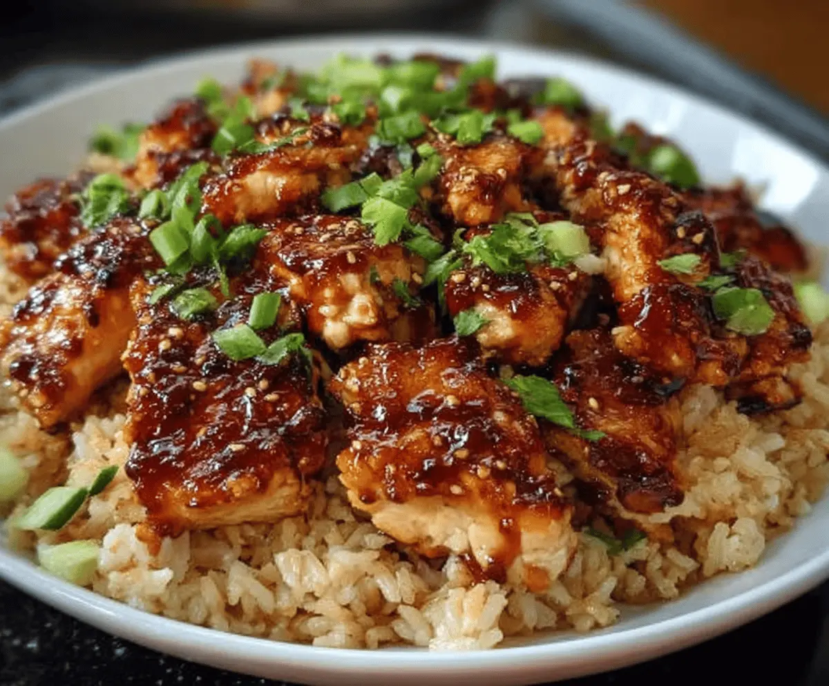 Easy Honey BBQ Chicken Rice Recipe