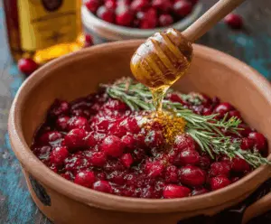 Honey Bourbon Cranberry Sauce