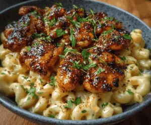 Honey Pepper Chicken with Creamy Macaroni Cheese