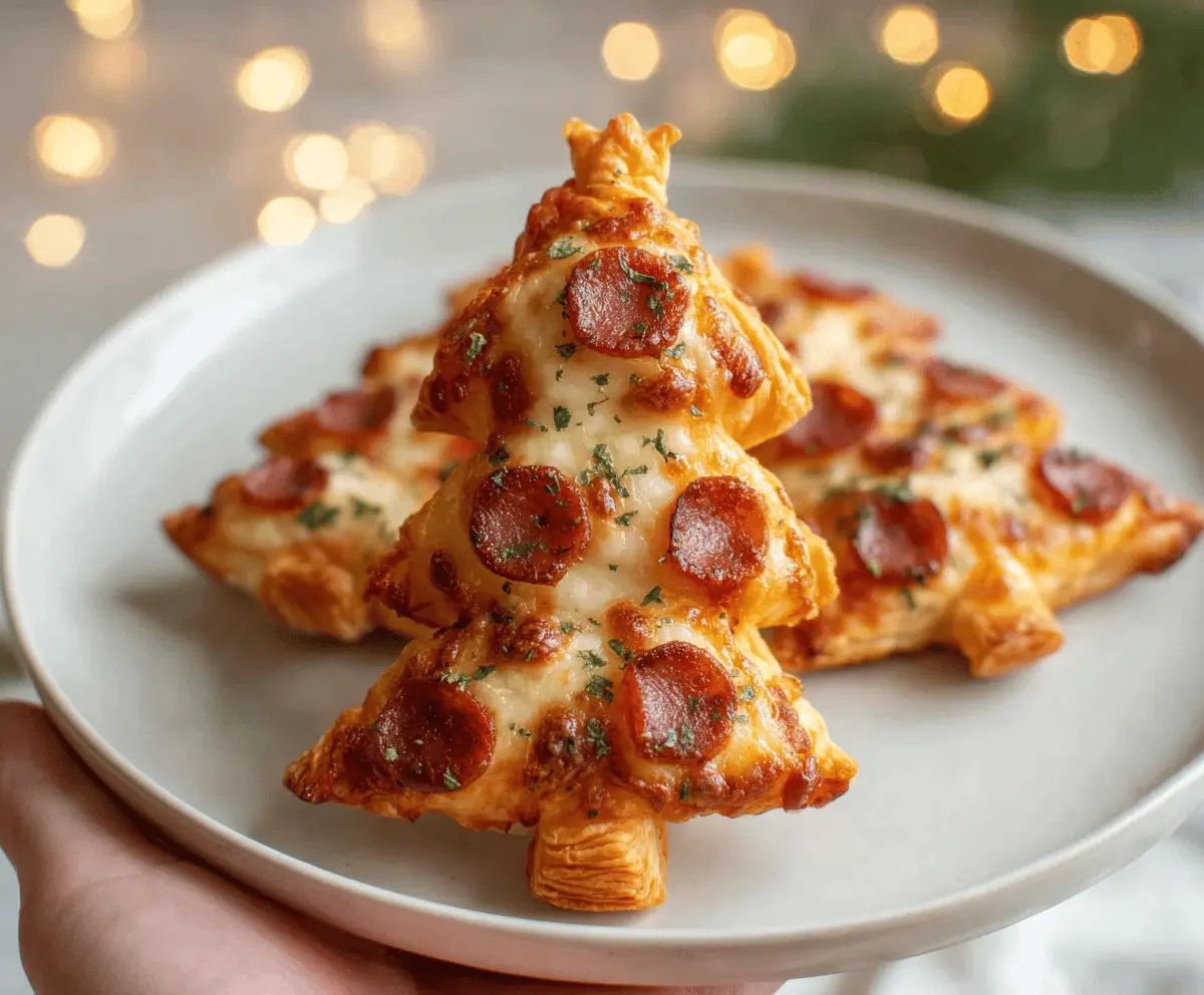 Easy Puff Pastry Christmas Tree Pizza Bites