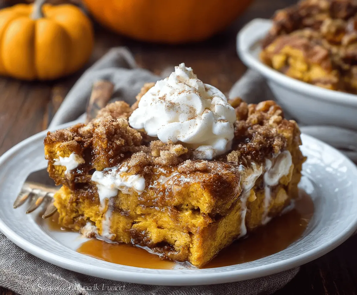 Easy Pumpkin Spice French Toast Casserole
