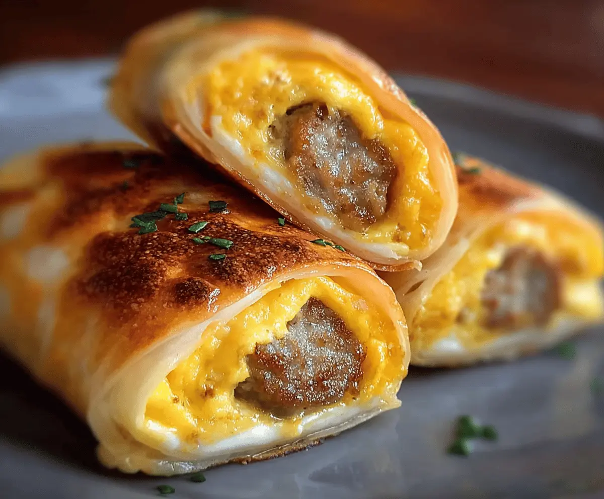 Easy Sausage Egg Roll-Ups