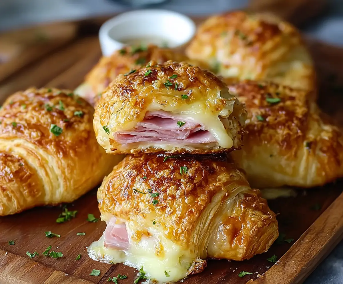 Easy Savory Ham Cheese Croissants