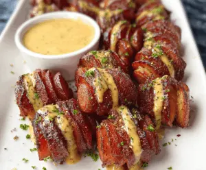 Savory Mustard Hasselback Kielbasa Bites
