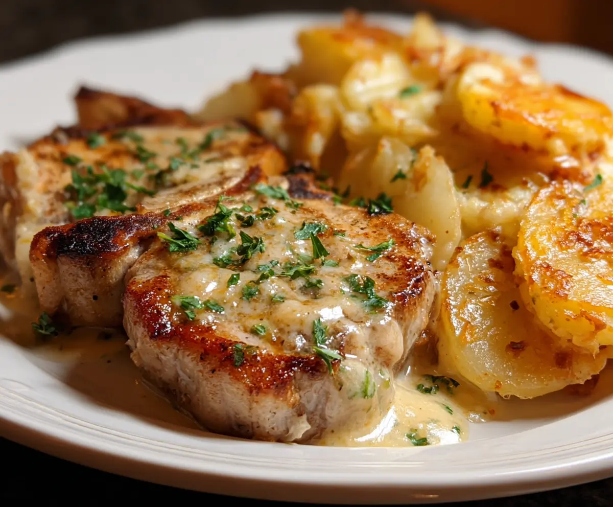Easy Smothered Pork Chop & Potato Casserole
