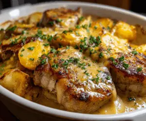 Smothered Pork Chop and Scalloped Potato Casserole