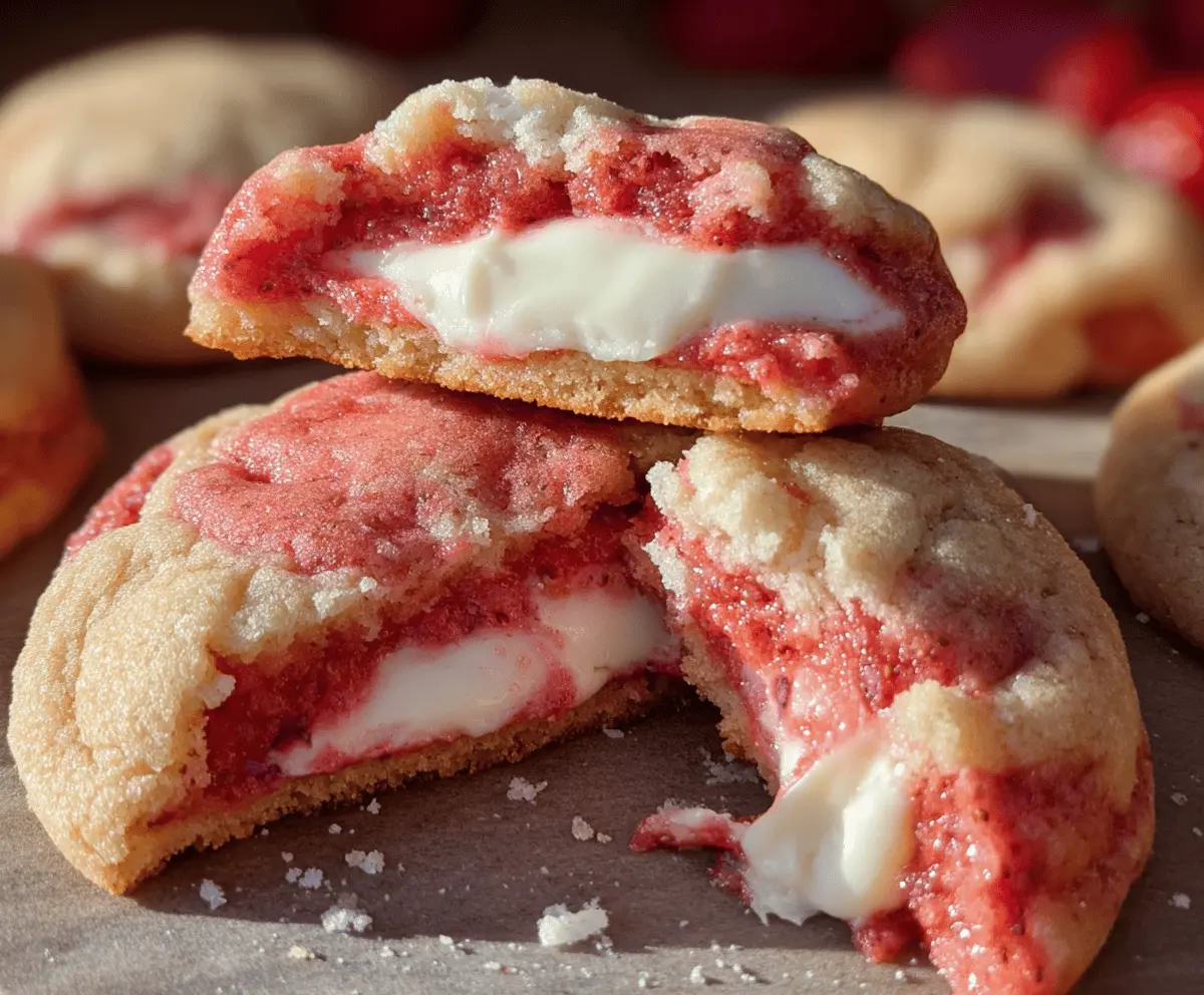 Strawberry Cheesecake Stuffed Cookies