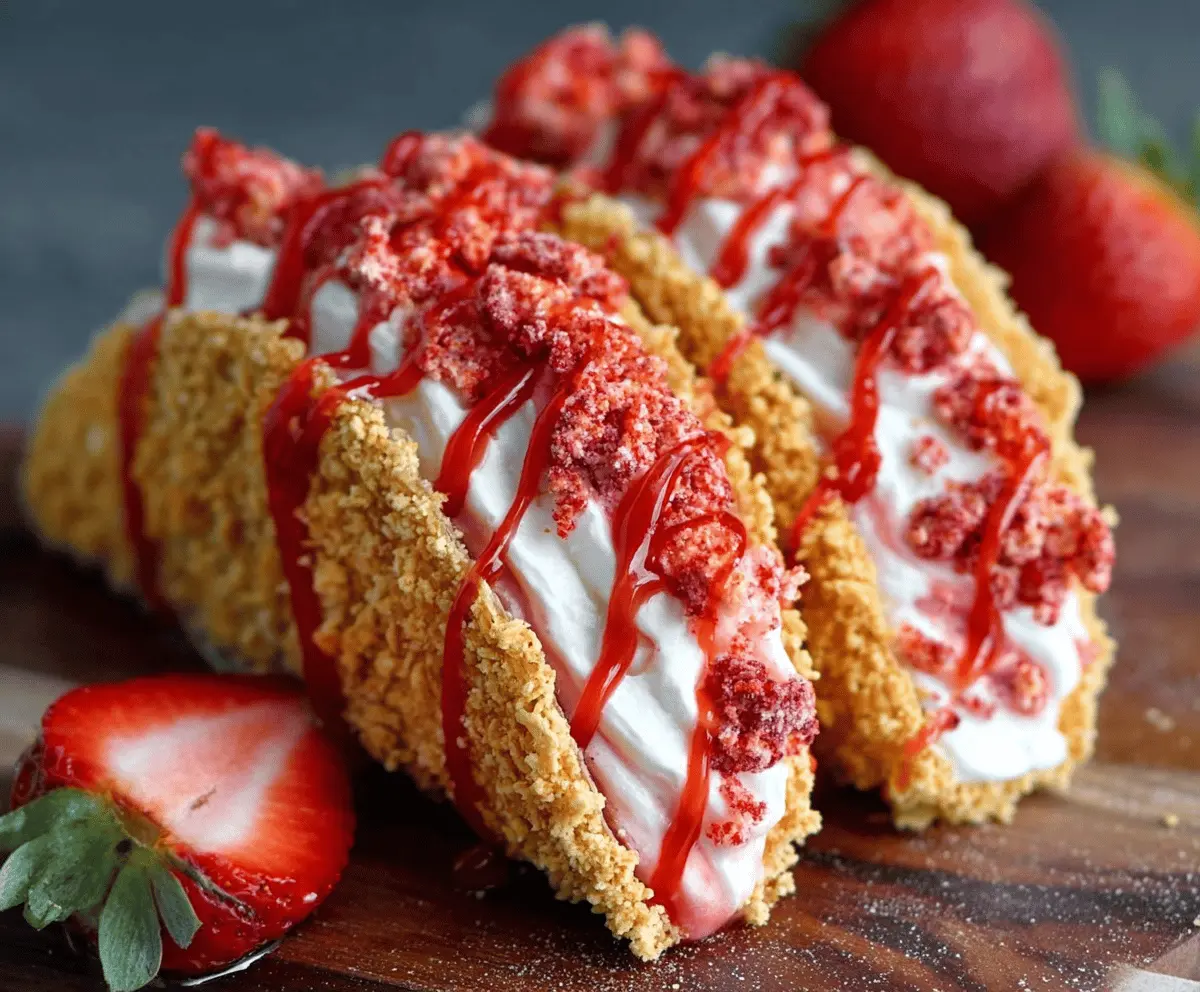 Strawberry Crunch Cheesecake Tacos