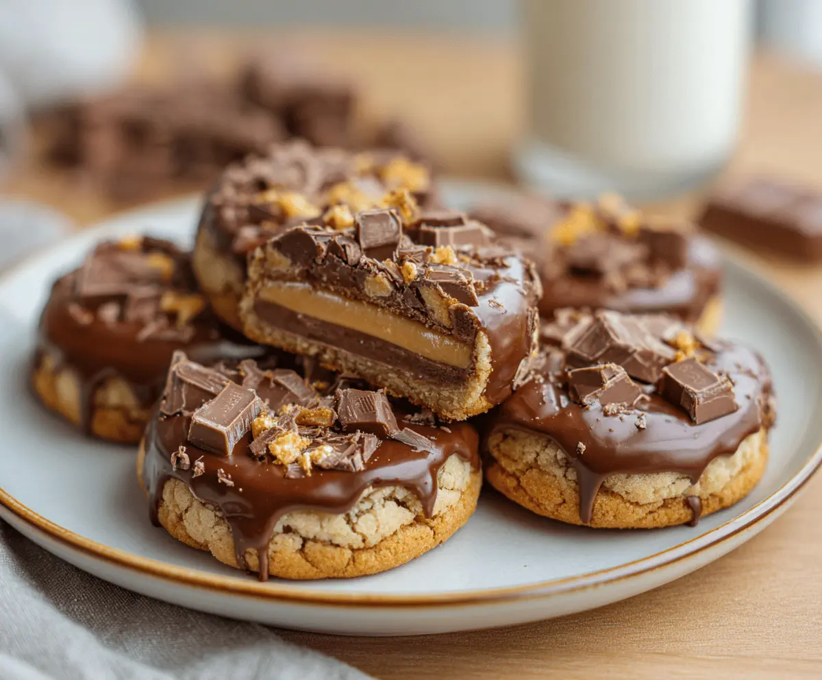 Delicious Ultimate Twix-Style Cookies with caramel, chocolate, and cookie layers for heavenly dessert treats