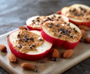 Apple Slices with Almond Butter and Chia Seeds