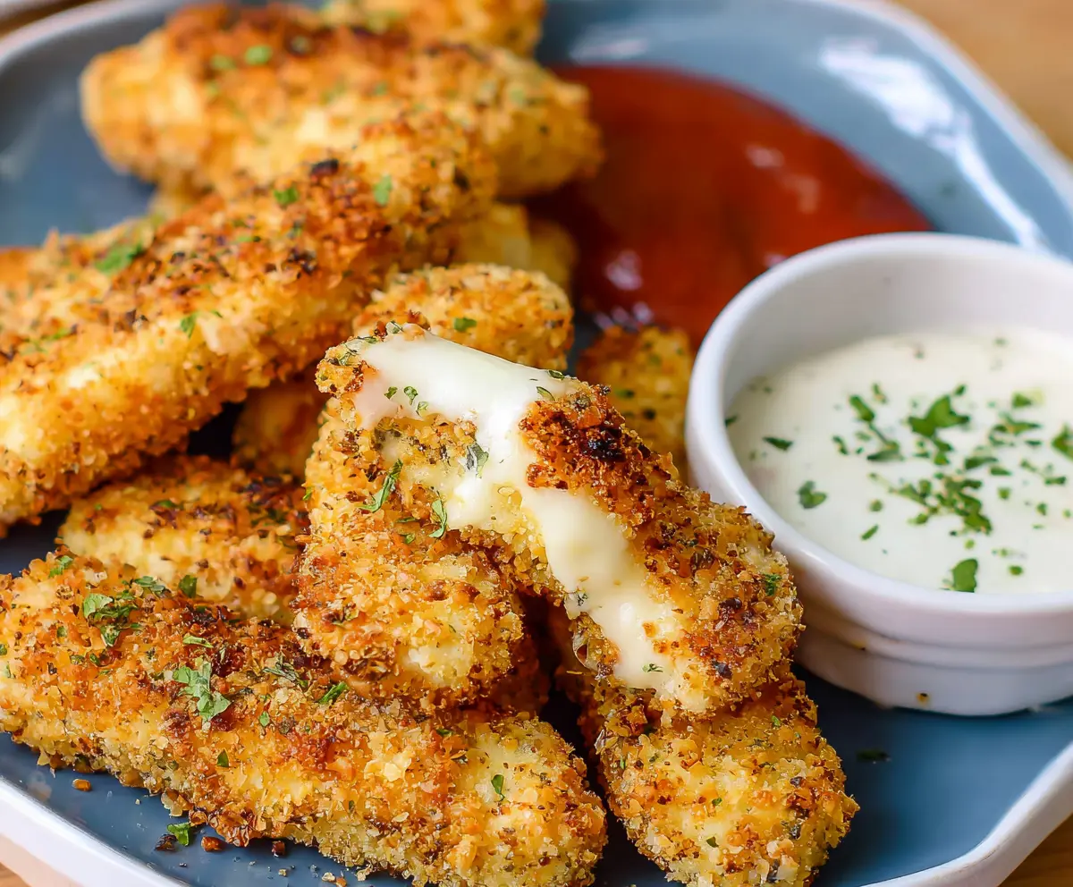 Crispy Baked Mozzarella Sticks
