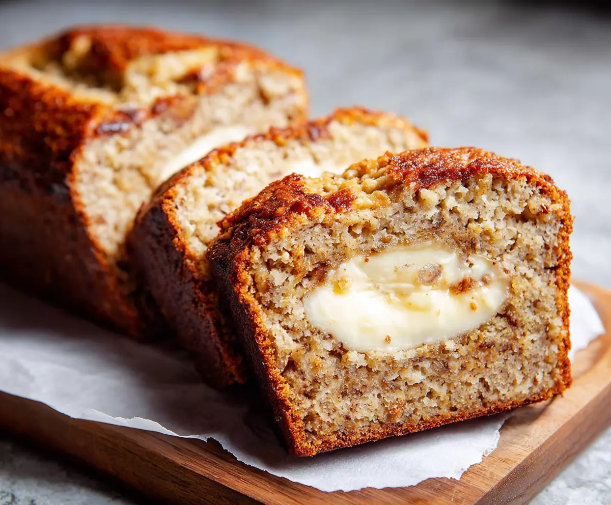 Cream Cheese Filled Banana Bread