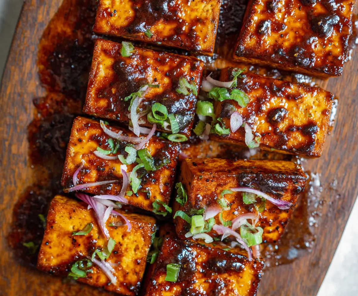 Delicious BBQ tofu slabs grilled to perfection with smoky flavor and juicy interior