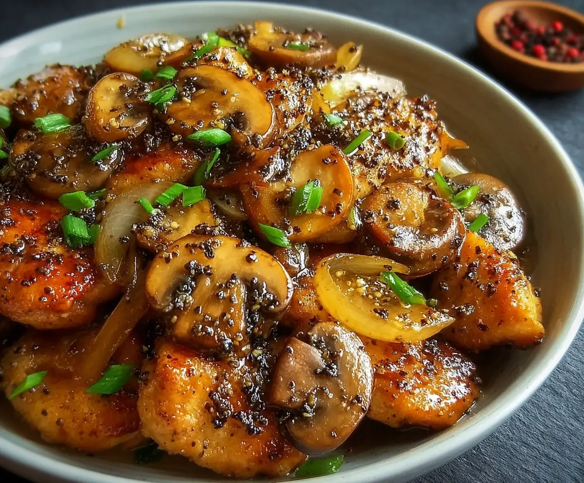 Easy Black Pepper Chicken with Mushrooms