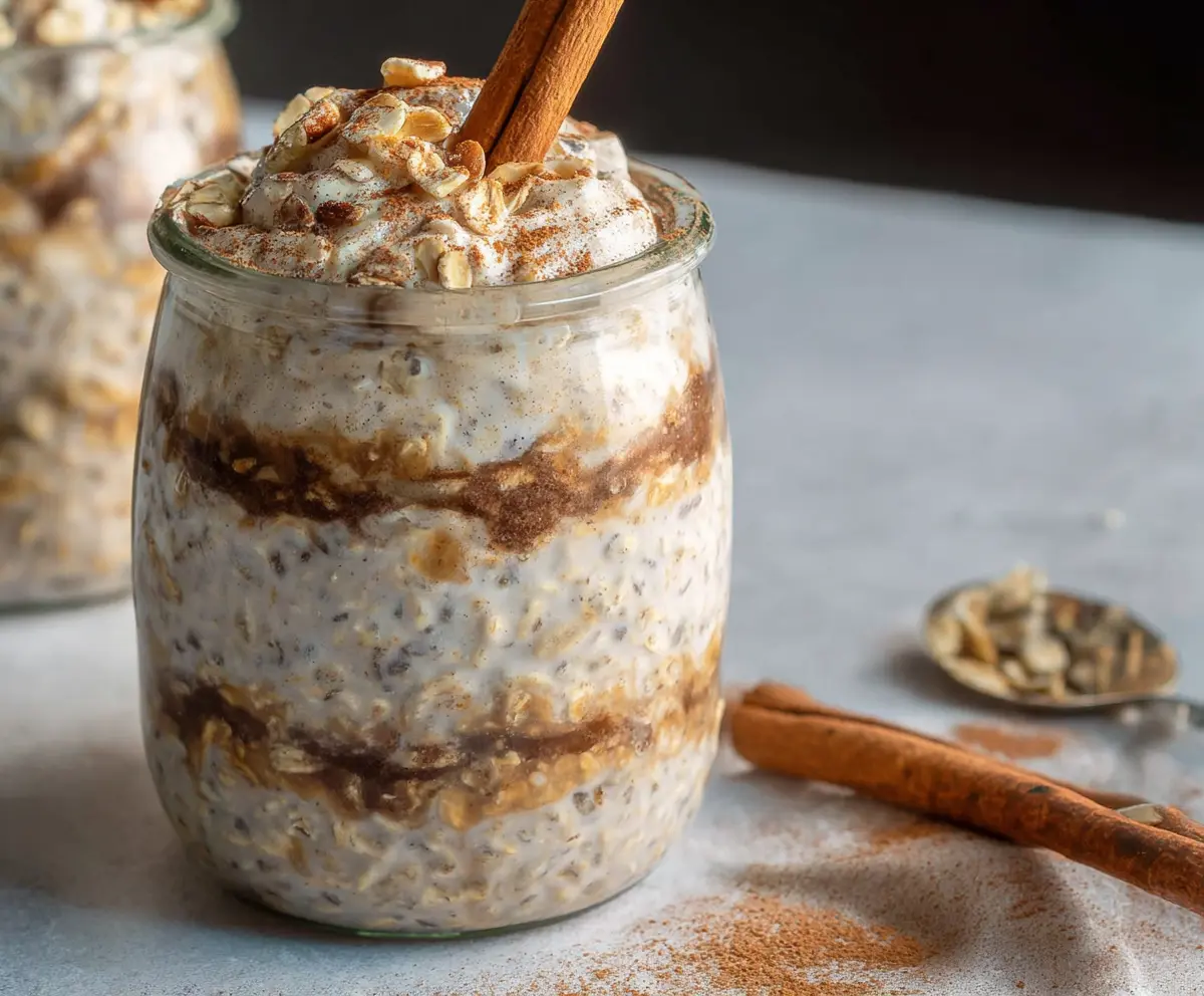 Easy Cinnamon Roll Overnight Oats
