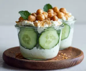 Cottage Cheese Cucumber Snack Cups