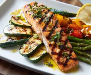 Grilled Salmon with Roasted Vegetables