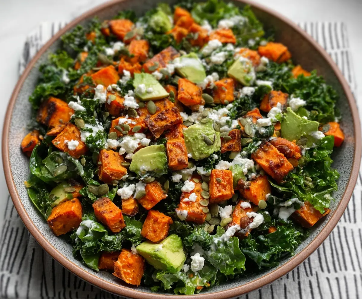 Easy Kale & Roasted Sweet Potato Salad