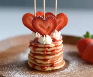 Mini Heart Pancake Stacks